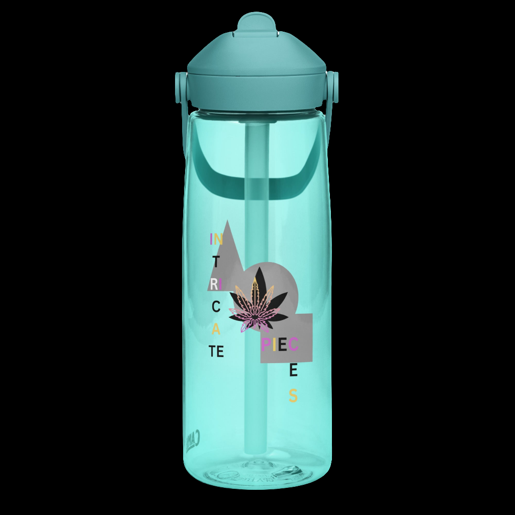 Intricate Pieces Flip straw water bottle